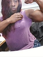 super hot ebony female bodybuilder mistress treasure in ripped contest shape